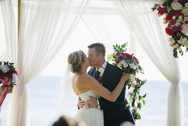 Fuchsia Blush Cream Beach Wedding