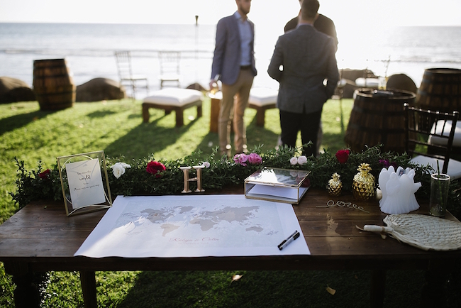 Fuchsia Blush Cream Beach Wedding