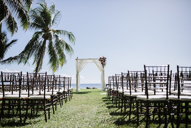 Fuchsia Blush Cream Beach Wedding