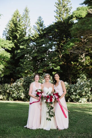 Ultra Romantic Fuchsia Blush + Cream Beach Wedding