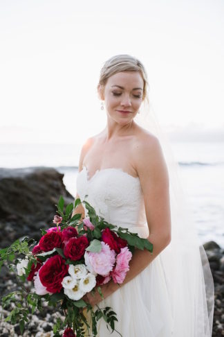 Fuchsia Blush Cream Beach Wedding