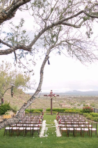 Outdoor Marsala Burgundy Wedding