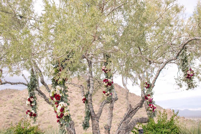 Outdoor Marsala Burgundy Wedding