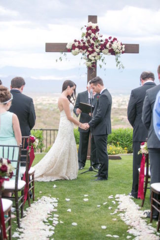 Outdoor Marsala Burgundy Wedding