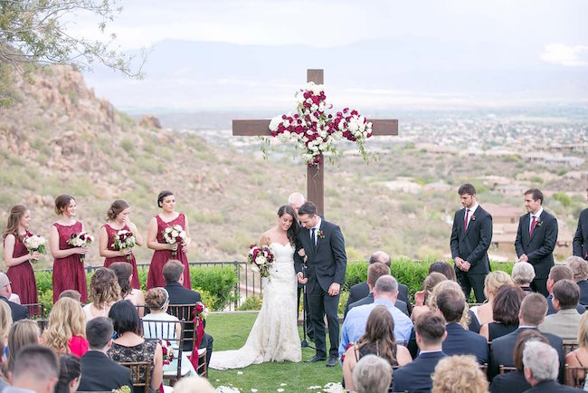 Outdoor Marsala Burgundy Wedding