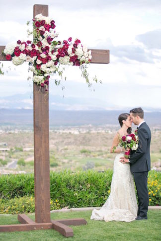 Outdoor Marsala Burgundy Wedding