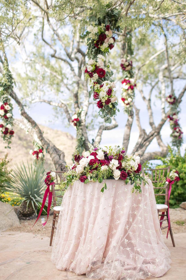 Outdoor Marsala Burgundy Wedding