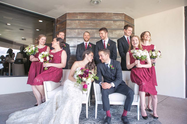 Outdoor Marsala Burgundy Wedding