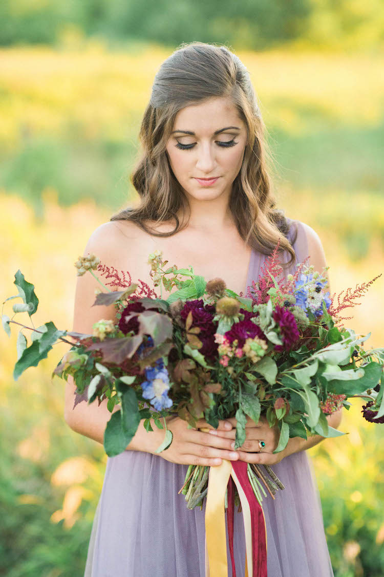 Purple + Gold Rustic Chic Wedding Ideas {Catherine Smeader Photography}