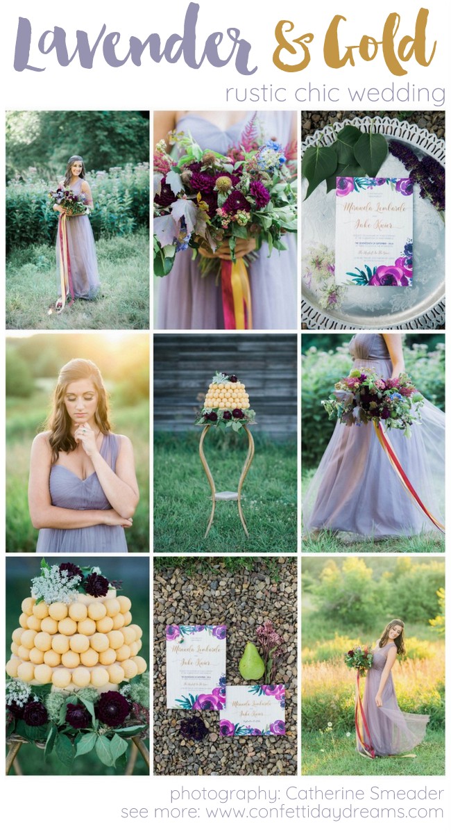 Purple Gold Rustic Chic Wedding Ideas Catherine Smeader