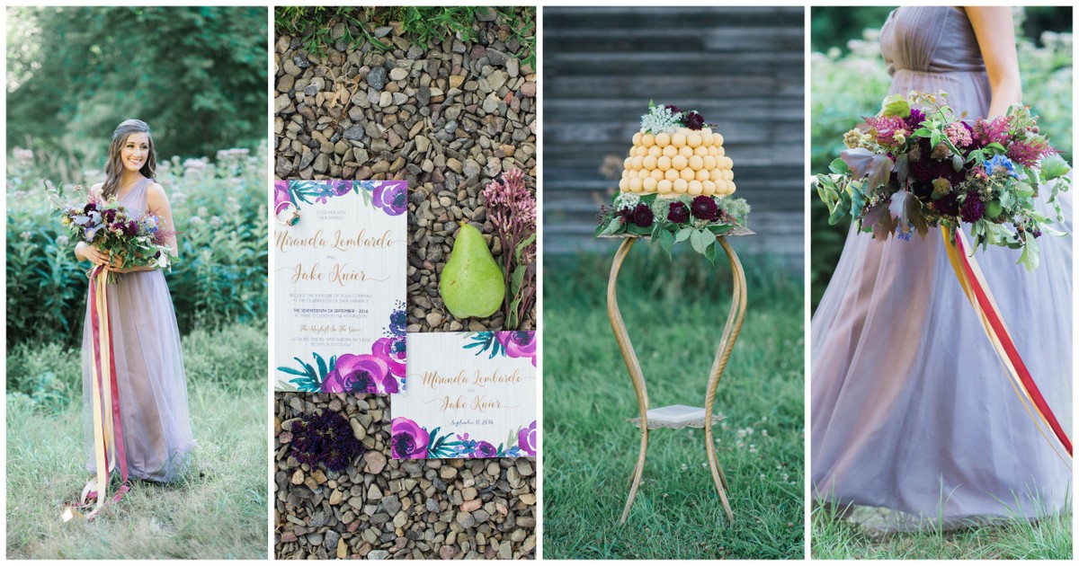 Purple Gold Rustic Chic Wedding Ideas Catherine Smeader