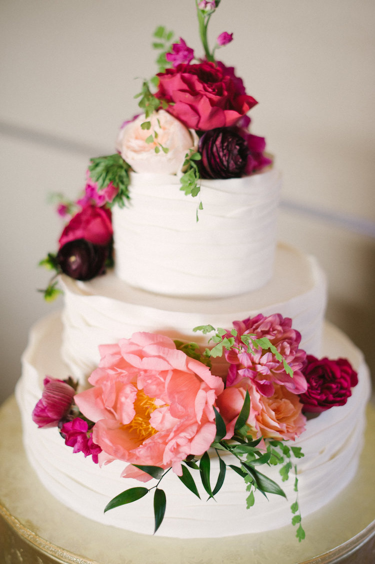 Peony wedding cake