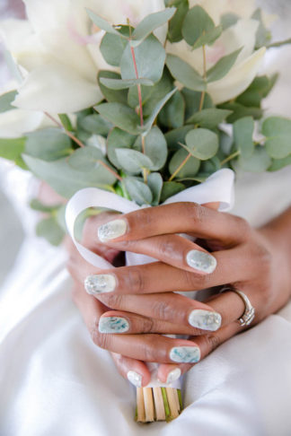 Watercolor wedding nails