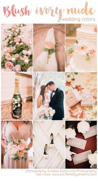 Check out this elegant Blush Pink, Ivory + Champagne Wedding Palette!