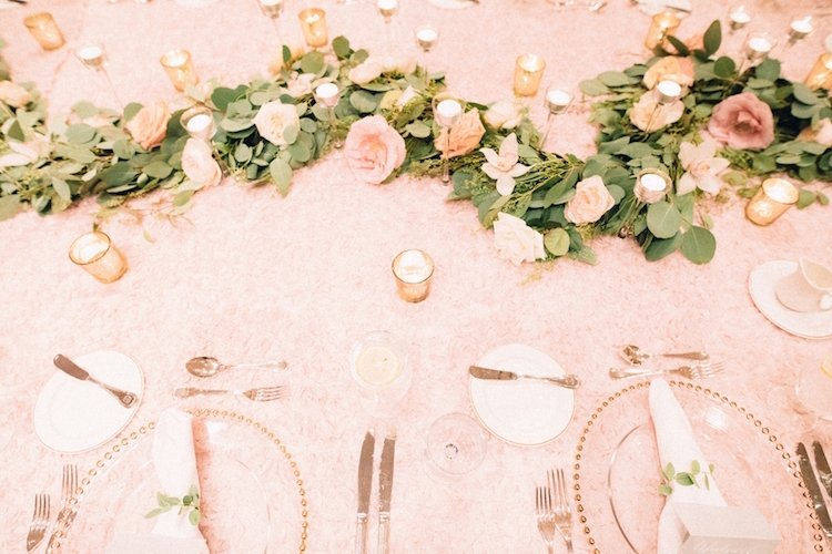 Blush pink ivory and champagne wedding colors