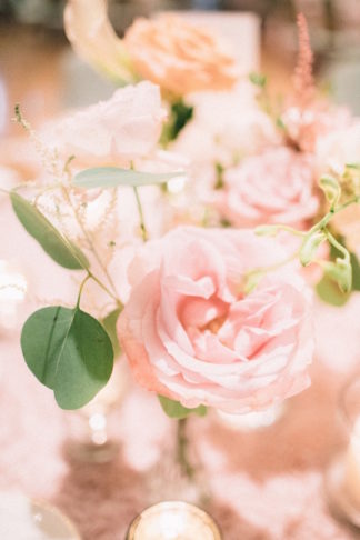 Blush pink ivory and champagne wedding colors