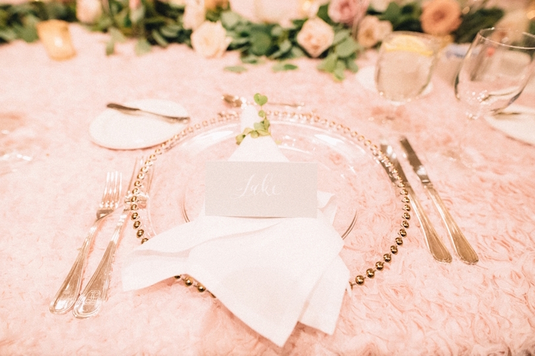 Blush pink ivory and champagne wedding colors