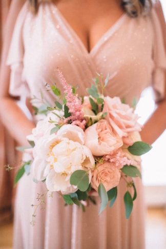 Blush pink ivory and champagne wedding colors