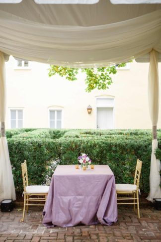 Charming Charleston Wedding at the Historic Aiken House with romantic lavender, purple and gold details. Images: Riverland Studios