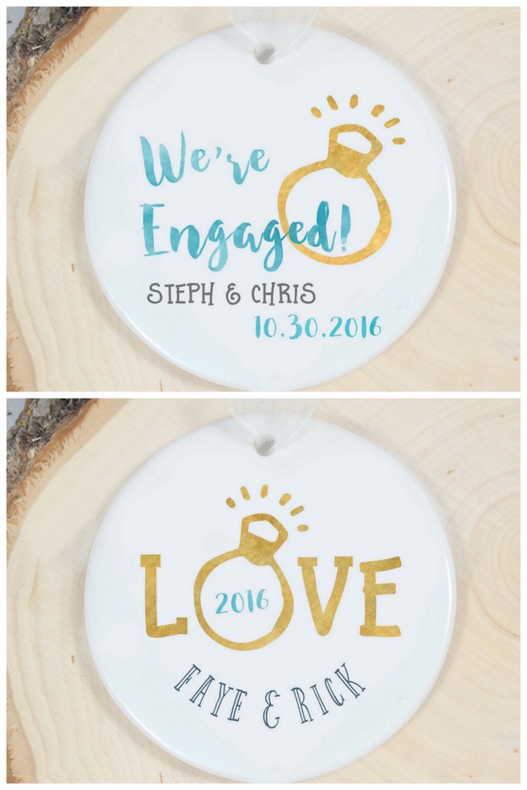 personalized ornaments for engagement