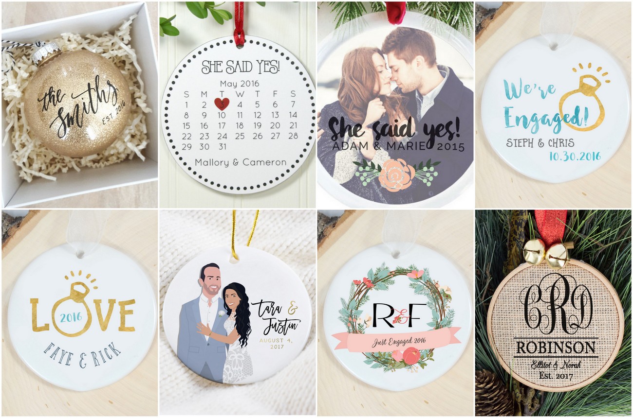 Christmas engagement ornaments