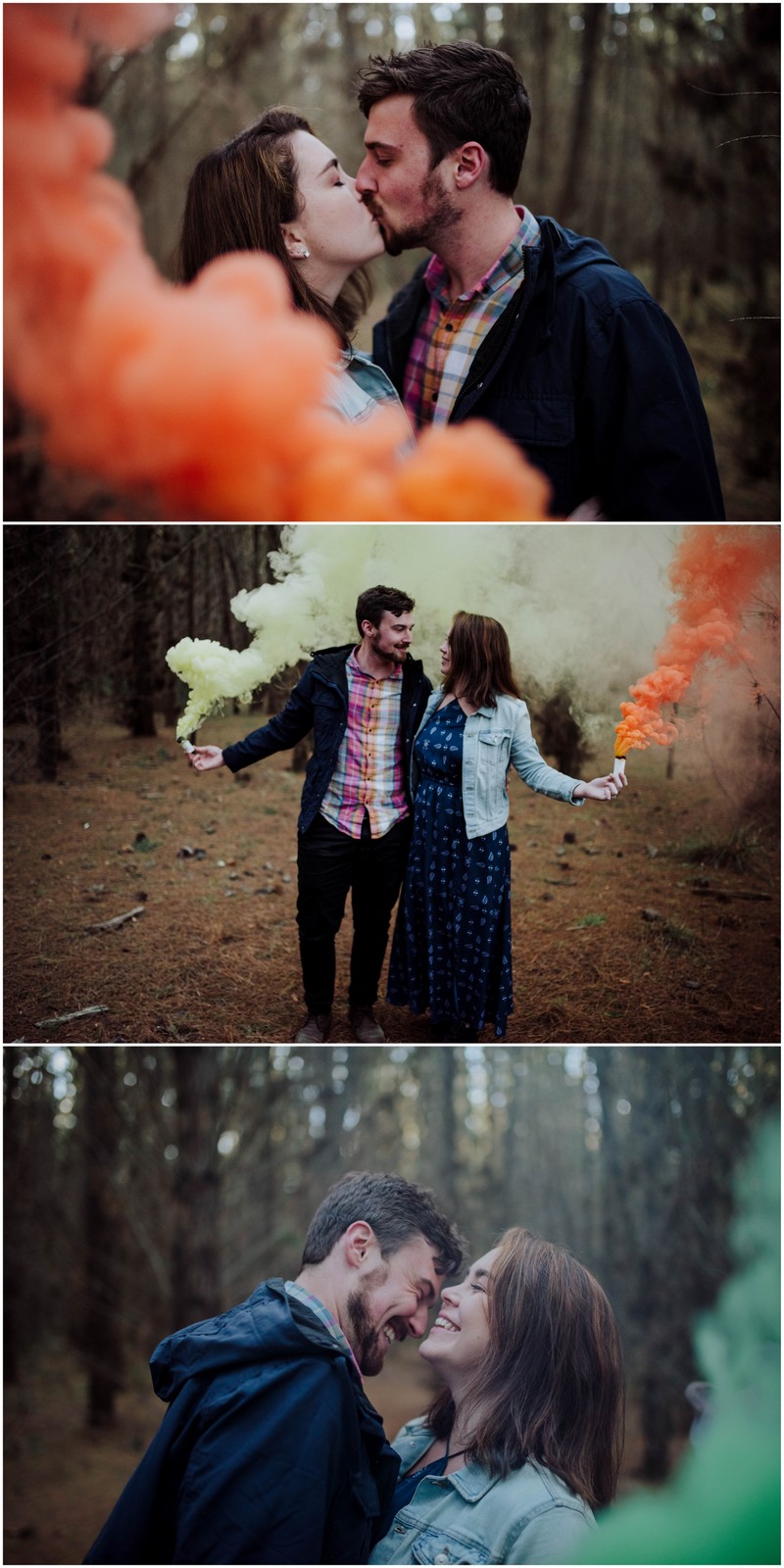 Coloured Smoke Engagement Photographs