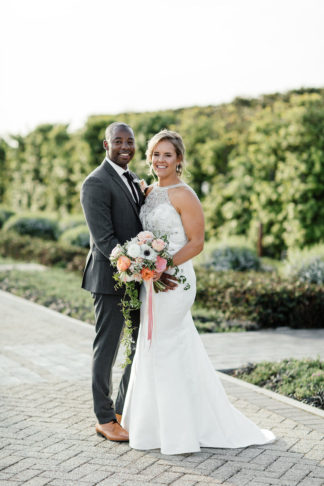 Coral peach and mint green wedding 