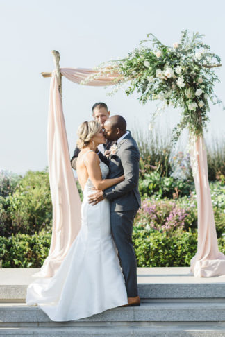 Coral peach and mint green wedding 