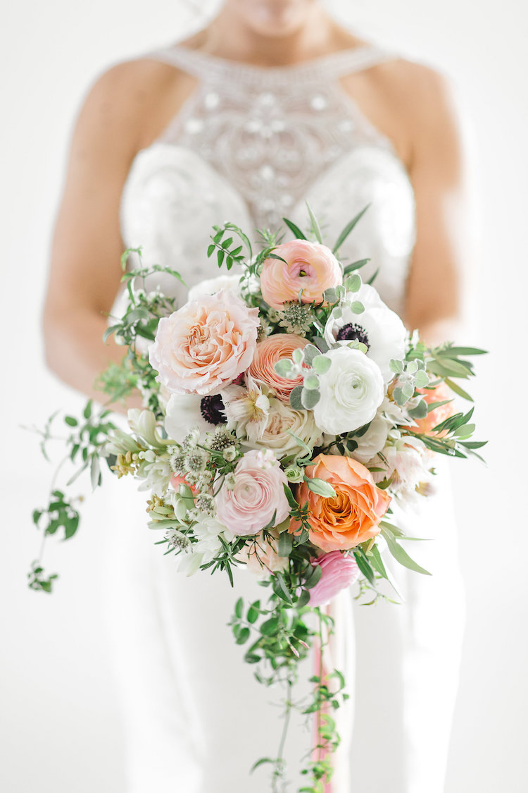 Coral peach and mint green wedding 