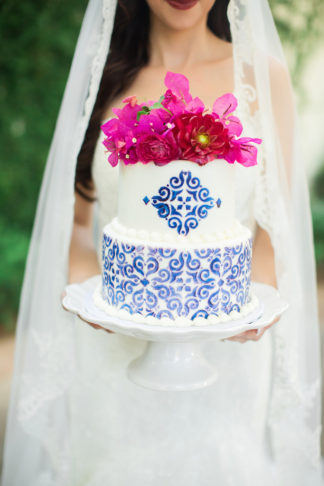 Bougainvillea wedding cake