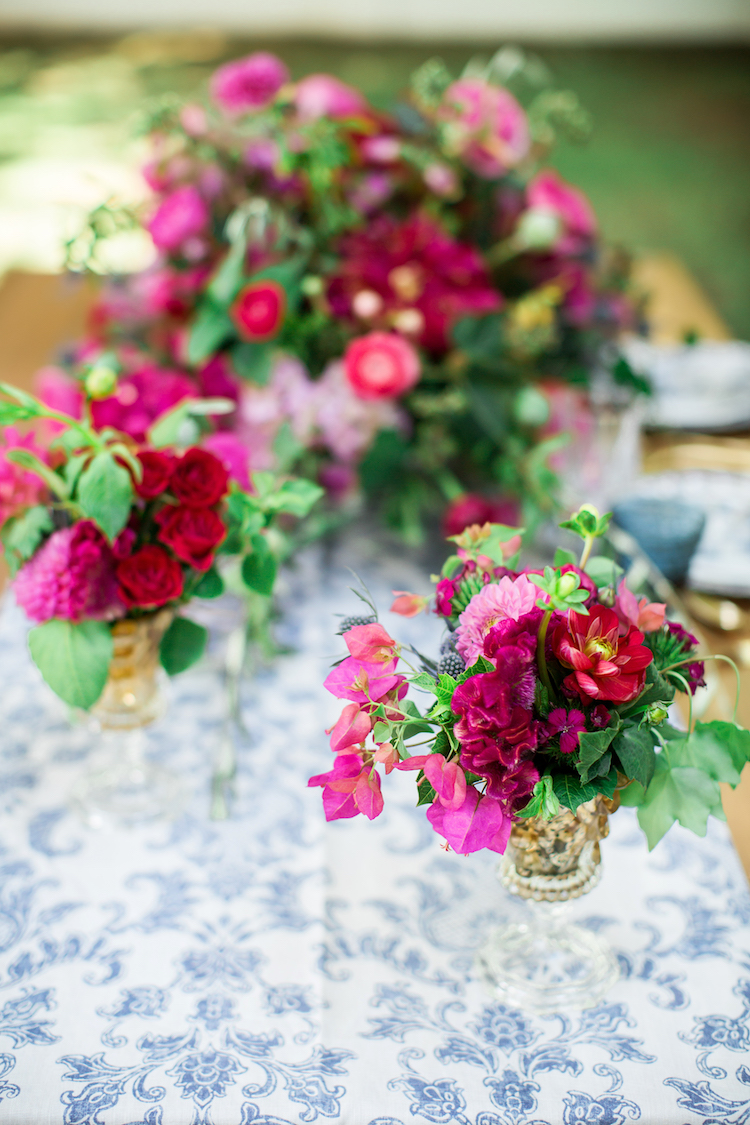 Vibrantly Beautiful Bougainvillea + Blue Spanish Wedding Ideas