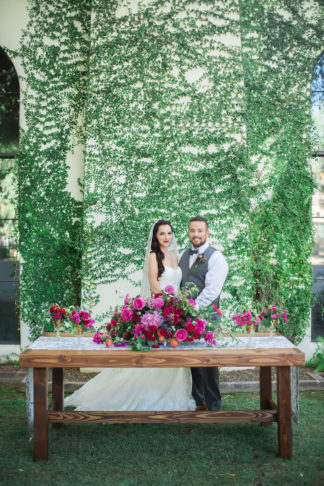 Bougainvillea wedding centerpiece 