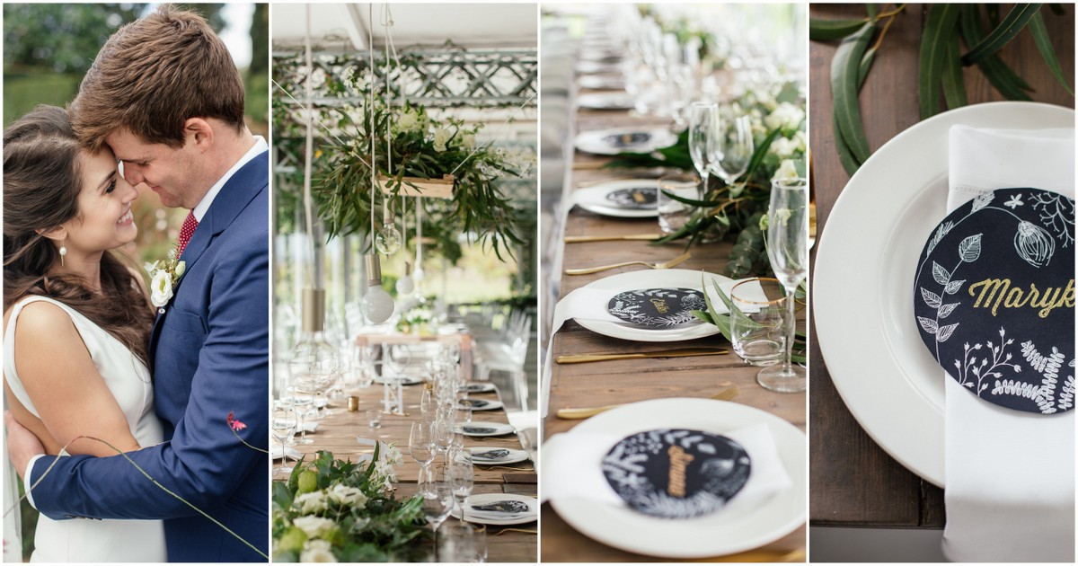 Greenery Gold Marsala Wedding