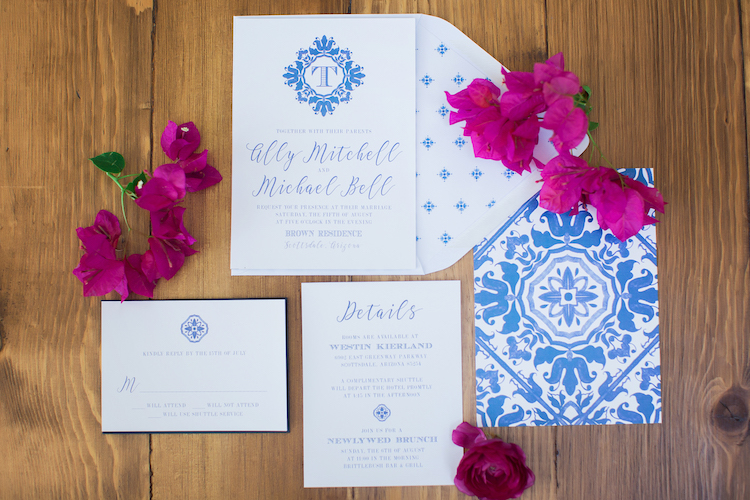 Spanish ceramics wedding invitations