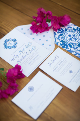 Spanish tile wedding invitations