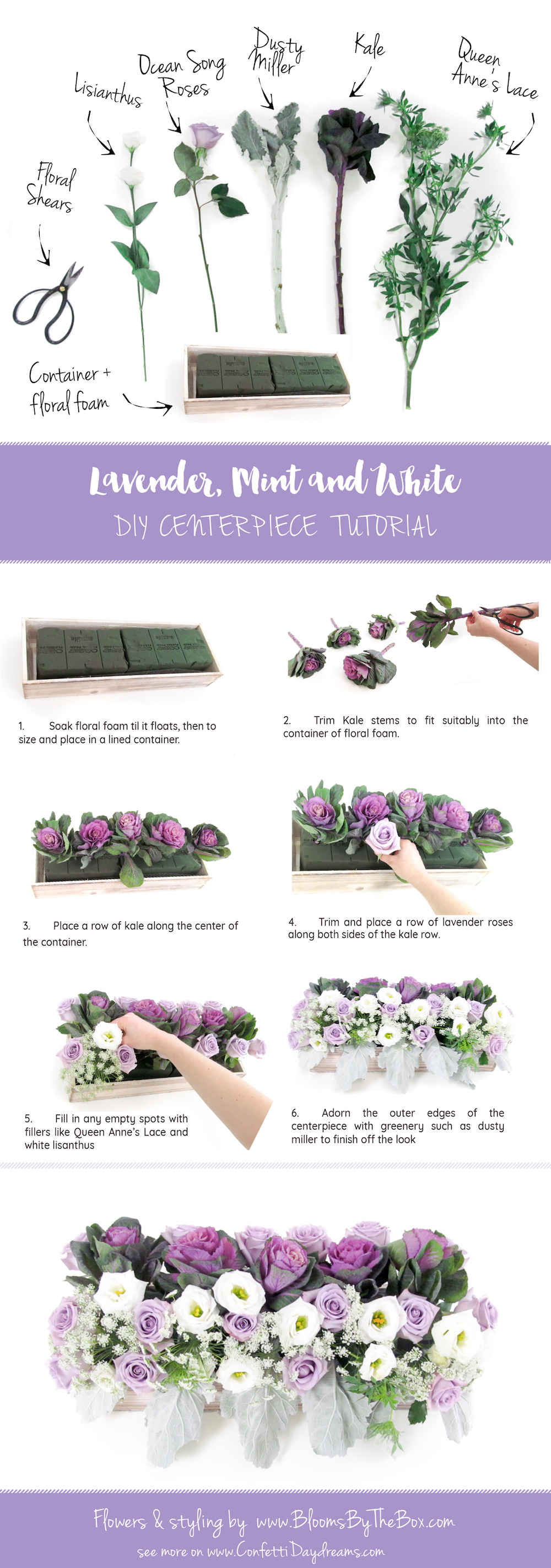 Lavender Mint & White DIY Centerpiece