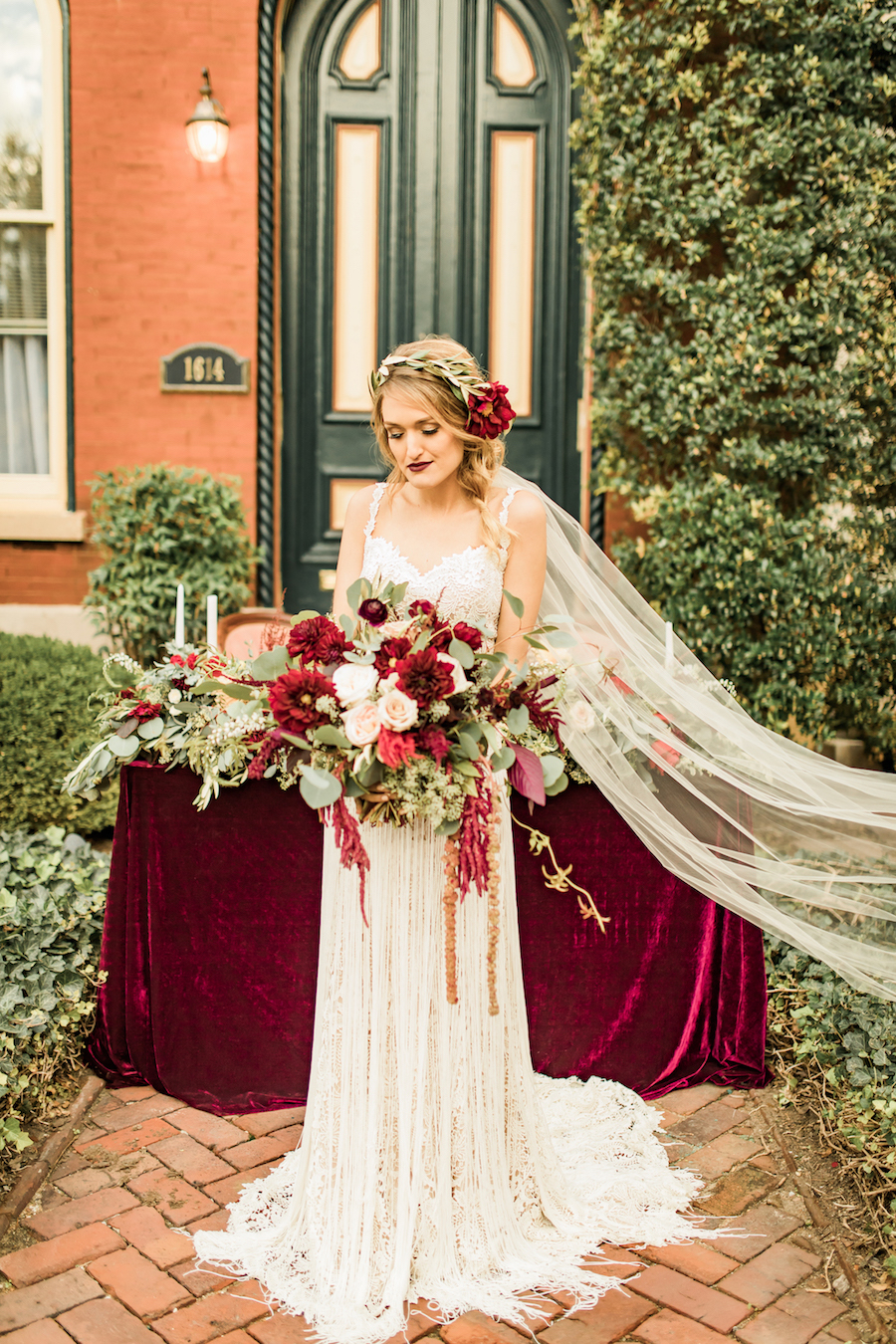 Check out these Boho Inspired Burgundy Ivory Green Wedding Ideas