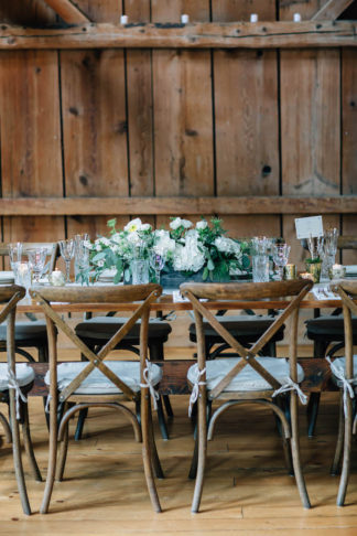 Elegant barn wedding centerpieces