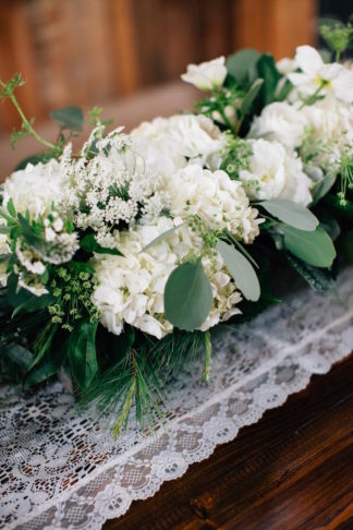 Elegant barn wedding centerpieces