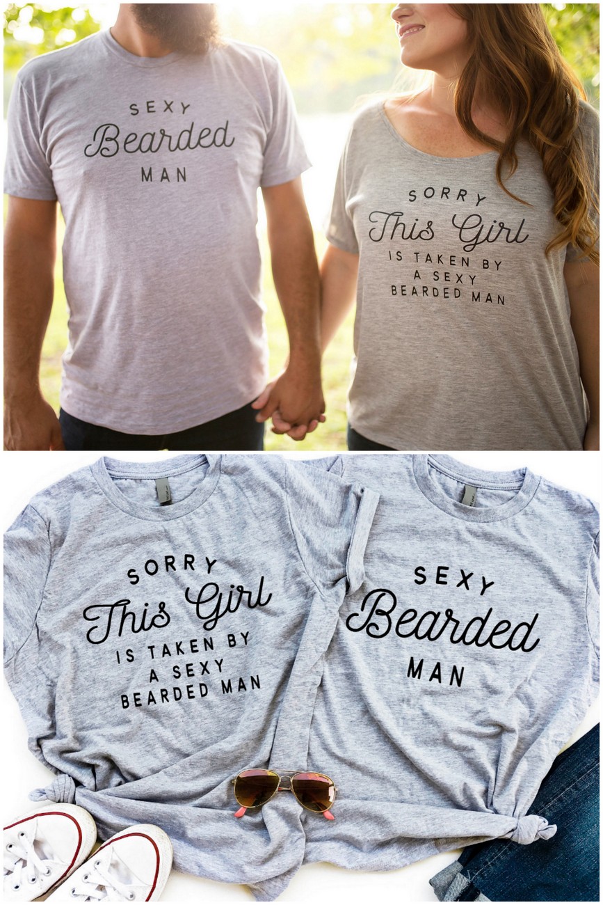 'Sorry this girl is taken by a bearded man' honeymoon shirt