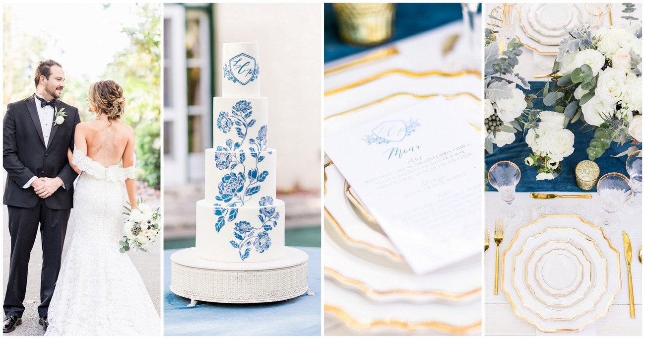 Navy blue and outlet gold wedding party