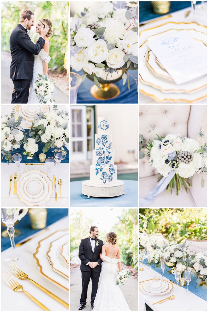 Dusty Blue and Gold Wedding