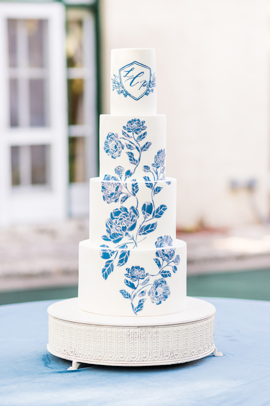 Dusty Navy Blue Cake Topper Flowers Powder Blue Weddings Cake - Etsy Hong  Kong