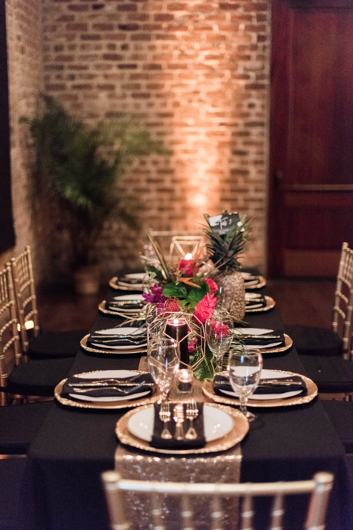 Gold Black Tropical Elegance Wedding