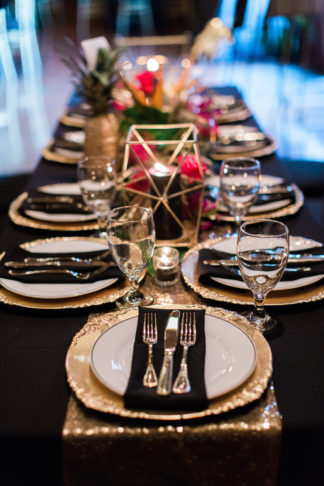 Gold Black Tropical Elegance Wedding