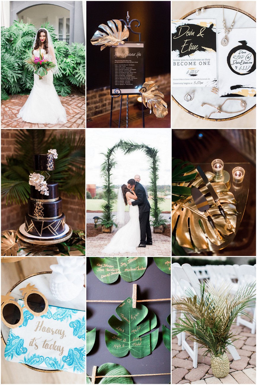 Gold + Black Tropical Wedding Theme