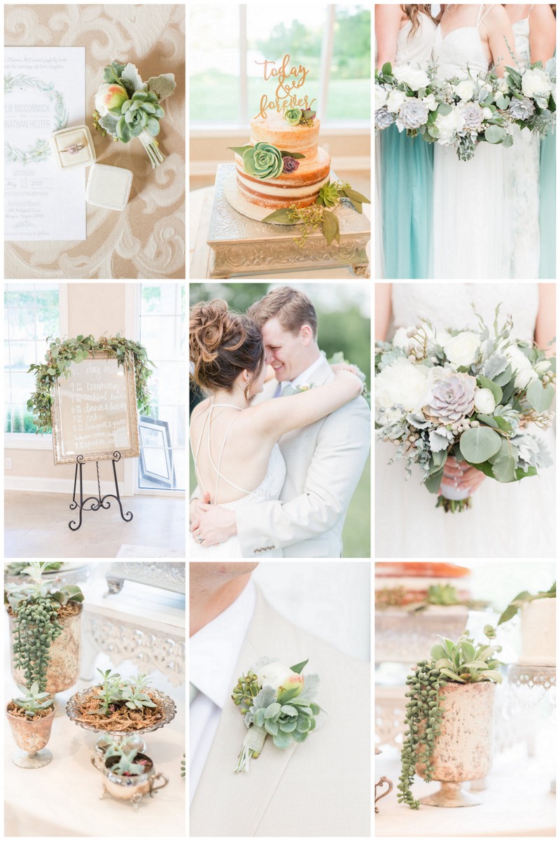 Pretty Greenery and Succulent Wedding Ideas in Pastel 