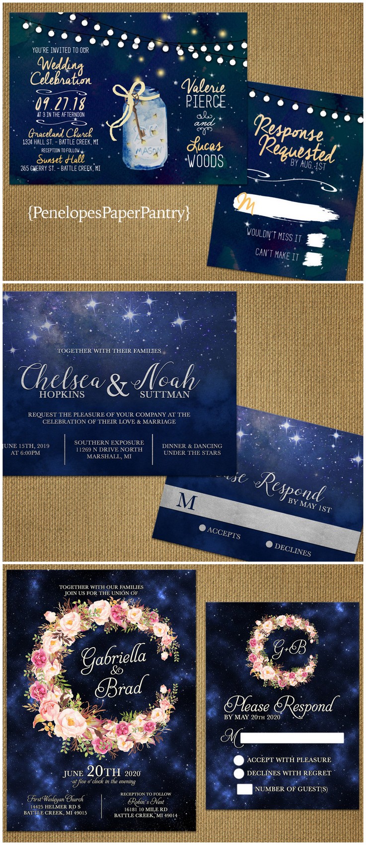 Starry Night Wedding Invitations