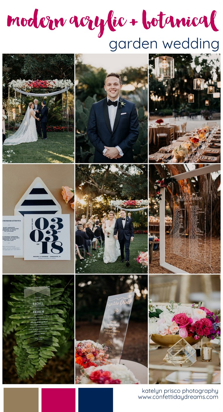 Modern Acrylic Botanical Garden Wedding Ideas 