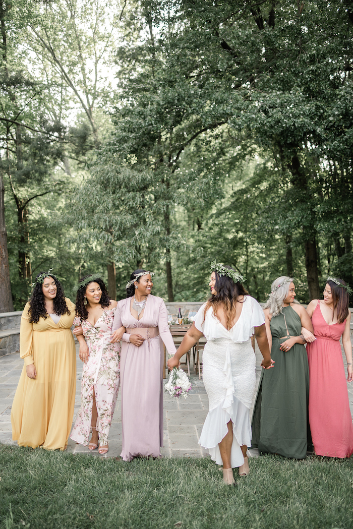Earthy Boho Bridesmaids Brunch in the Forest 